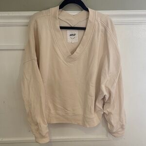 Aerie Soft Cream V-Neck Sweater